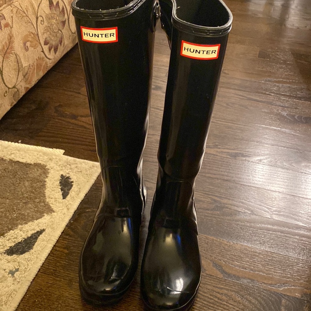Authentic Women’s Tall Black Adjustable Gloss Rain Boots